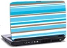 Laptop skin med striber i blå, hvid og brun Laptop skin med striber i blå, hvid og brun
