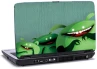 Laptop skin med gr&Atilde;&cedil;nne figurer og tapet