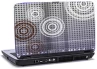Laptop skin med grå baggrund og hvide cirker Laptop skin med grå baggrund og hvide cirker