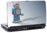 Laptop skin med robot og gr&Atilde;&yen; baggrund