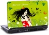 Laptop skin med kvinde og teksten - Girl and Flowers