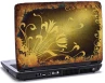 Laptop skin med 2 blomster og m&Atilde;&cedil;rke gul baggrund