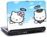 Laptop skin med 2 misse katte og fly i baggrunden