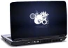laptop skin med hvid apple logo i midten