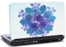 laptop skin med bl&Atilde;&yen; buket blomster p&Atilde;&yen; bl&Atilde;&yen;lig baggrund