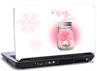 laptop skin med glas krukke med sne