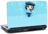 laptop skin med dukke p&Atilde;&yen; bl&Atilde;&yen; baggrund