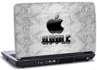 laptop skin med sort apple logo p&Atilde;&yen; gr&Atilde;&yen; baggrund