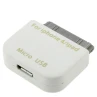 Micro USB Adapter til iPhone 4/4S, iPhone 3GS/3G, iPad, iPad 2, iPad 3. gen, iPod Touch (Hvid)