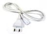 2-pin "8-tal" Hvid 220v strømkabel - 120cm Længde 2-pin "8-tal" Hvid 220v strømkabel - 120cm Længde