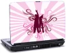 Laptop skin med 2 personer i midt og hvid & lyserød baggrund Laptop skin med 2 personer i midt og hvid & lyserød baggrund