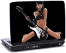 Laptop skin med kvinde med guitar og sort baggrund Laptop skin med kvinde med guitar og sort baggrund