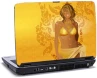 Laptop skin med halv nøgen kvinde i gul bh Laptop skin med halv nøgen kvinde i gul bh