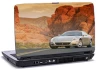 laptop skin med sølv porsche med klitter som baggrund laptop skin med sølv porsche med klitter som baggrund