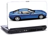 laptop skin med blå porsche fra siden laptop skin med blå porsche fra siden