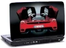 laptop skin med rød ferrari set fra bagende med dørene åbne laptop skin med rød ferrari set fra bagende med dørene åbne