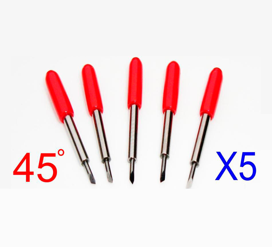 5 stk. knivpakke, Roland - Redsail Refleksfolie knive 50o, offset 0.75mm