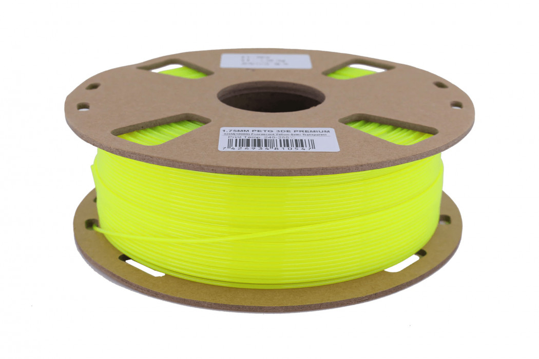 Fluorescent Yellow (Semi-transparent) - 3DE Premium - PETG - 1.75mm - 1kg