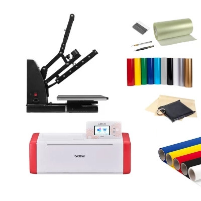 Skiltepakke med Brother ScanNCut SDX900 Skæreplotter og Semiautomatisk Varmepresser