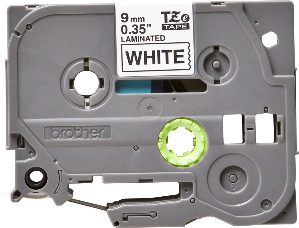 Brother original TZe221 tape – sort på hvid, 9 mm bred