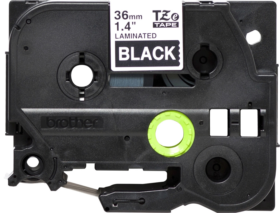 Brother original TZe365 tape – hvid tekst på sort, 36 mm bred