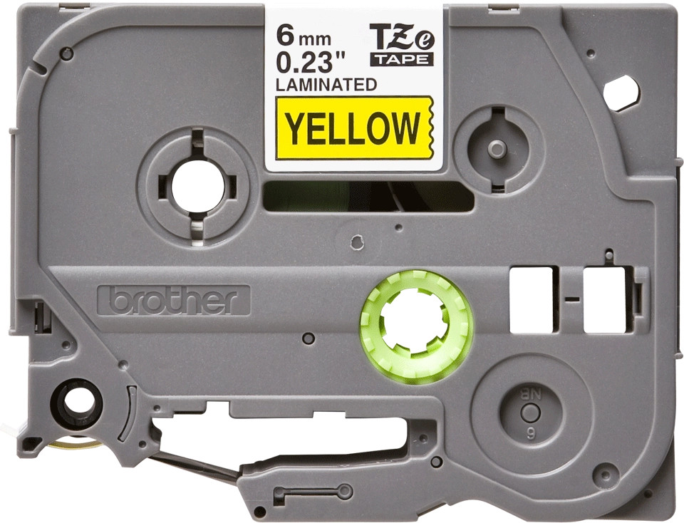 Brother original TZe611 tape – sort på gul, 6 mm bred