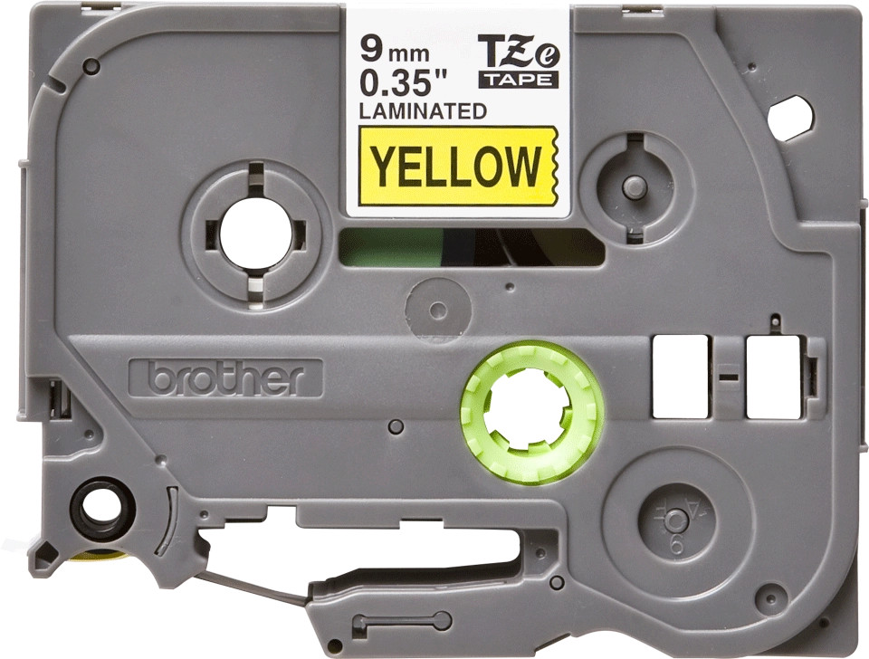Brother original TZe621 tape – sort på gul, 9 mm bred