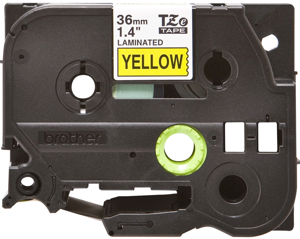 Brother original TZe-661 tape – sort tekst på gul, 36 mm bred