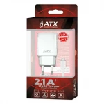 iPhone 5-6-7-8-X  USB Lader + Kabel - Hvid - EU Plug - ATX