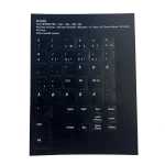 Tastatur Sticker - Dansk Layout - Sort med Myriad pro font.