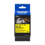 Brother original HSe-621E - 9 mm krympeflextape i sort p&aring; gul
