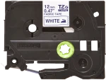 Brother original TZe-FA3 stoftape &ndash; bl&aring; p&aring; hvid, 12 mm bred