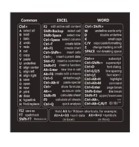 Sticker - Keyboard Shortcut office software - Word Exel Windows - black