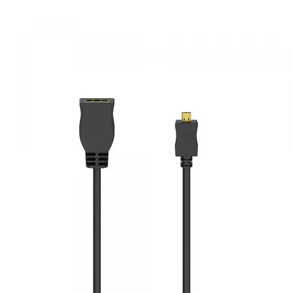 Adapter HDMI Typ D-A Han-Hun Guldbelagt Sort