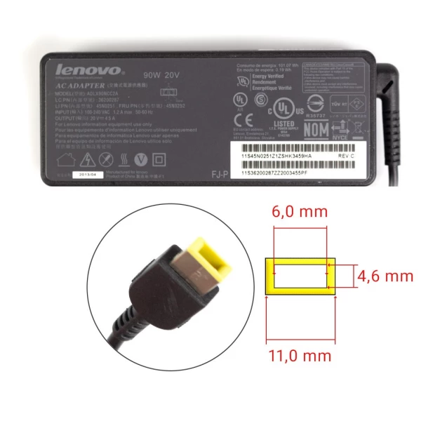 Lenovo 90W 20V 4.5A strømforsyning square pin - Original