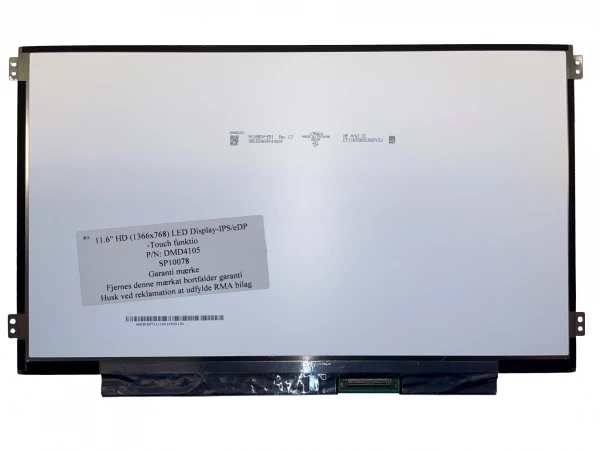 "Billig 11.6" HD LED Laptop Display med Touchfunktion - Bestil Nu" Bestillingsvare, 11.6" (1366x768) HD LED | Glossy Display | LED 40 Pin | Bottom Right Connection - IPS/eDP - Touch funktion