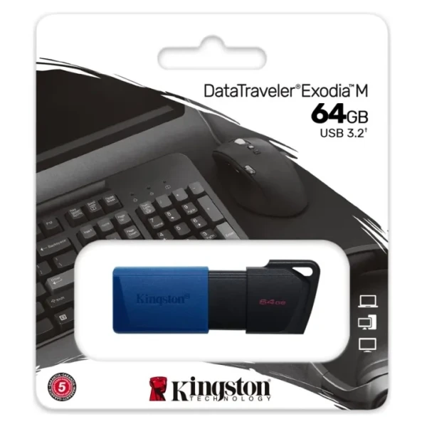 Kingston DataTraveler Exodia M 64GB USB 3.2 Flashdrive - Hurtig og Sikker Lagring Kingston DataTraveler Exodia M USB - flashdrive 64GB USB 3.2