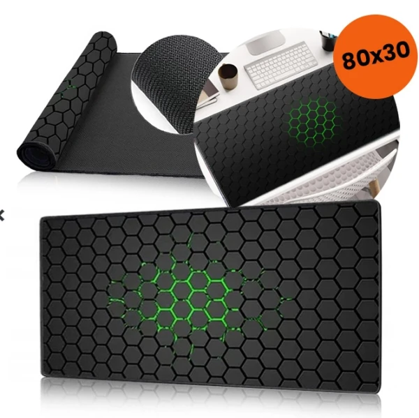 Gaming Musem&aring;tte 80cm x 30cm honehcomb green