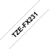 Brother original TZe-FX231 tape – sort på hvid, 12 mm bred