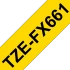 Brother original TZe-FX661 tape &ndash; sort tekst p&aring; gul, fleksibel kabeltape, 36 mm bred