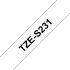 Brother original TZeS231 tape &ndash; sort p&aring; hvid, ekstra st&aelig;rkt kl&aelig;bende, 12 mm bred